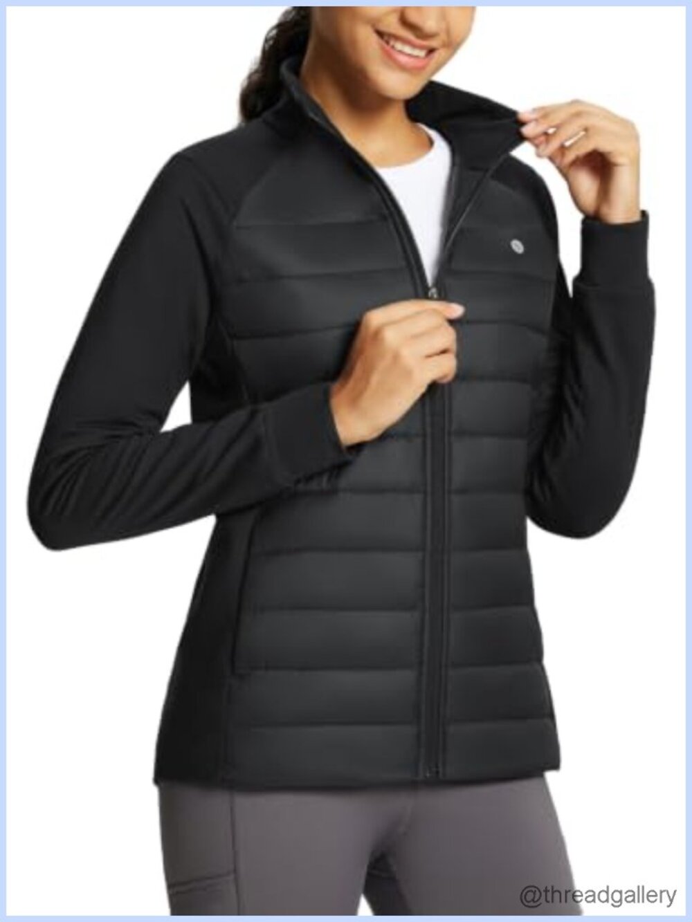 Women's Winter Lightweight Puffer Running Jacket Zip Pockets